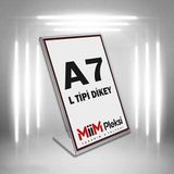 MİİMGLASS L TİPİ A7 PLEKSİ FÖYLÜK BROŞÜRLÜK-DİKEY A7 FÖYLÜK-20 Lİ PAKET