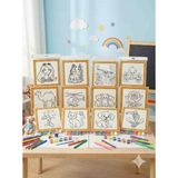 MİK Store Eğitici Çocuk Boyama Seti - Kendin Yap (DIY) Çerçeveli Tablo - Tam Set Hediye