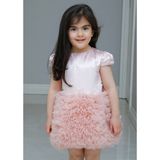 Mika Kids Kız Çocuk Özel Gün Simli Kabarık Fiyonk Detay Pudra Tütü Elbise - 2 - 3 Yaş - Pudra - Somon