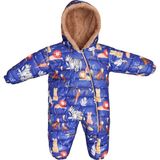 Mika Kids Safari Desenli Içi Kürklü Kapüşonlu Erkek Bebek Saks Mavi Astronot Kozmonot Tulum - 12 - 18 Ay