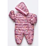Mika Kids Zürafa,penguen,flamingo Figürlü Içi Kürklü Kapüşonlu Gül Kuru Kız Bebek Astronot Kozmonot Tulum Dar - 6 - 12 Ay - Gül Kurusu