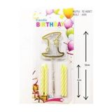 Mika Şeffaf Rakam Gold Mum 12Cm, 1