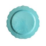 Mika Sert Plastik Tabak Parti Davet Sunum Servis Tabağı - 26 Cm. - Turkuaz - 6 Adetlik Paket