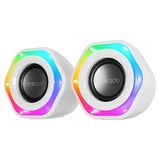 Mikado MD-176 Beyaz 2.0 3W-2 RGB Aydınlatmalı Speaker Hoparlör