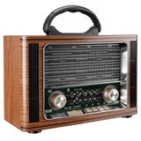 Mikado Mdr-123BT Ahşap Usb- Tf Destekli Bluetooth Fm-Am-Sw 3 Band Klasik Radyo