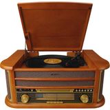 Mikado Nostalgia MN-P325 Dönence Pikap Ahşap 2X5 W Stereo Speaker MP3 Çalar USB-Radyo-CD-Kaset -BT Müzik Kutusu