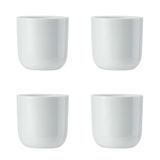 Mikasa Chalk 4 adet porselen yumurtalık seti, kahvaltı masaları için beyaz yumurtalık, 5 cm, porselen yumurta tutucu, bulaşık makinesinde yıkanabilir ve hediye kutusunda
