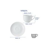 Mikasa Chalk Porselen 2li 220ML Çay Bardağı ve Tabağı Seti