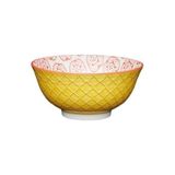 Mikasa Glazed Sırlı Seramik Kase Sarı Çiçek Desenli - 0 - 1 lt