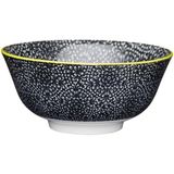Mikasa KCBOWL15 Sırlı Seramik Kase Siyah Çiçek Desenli - Renkli - yok