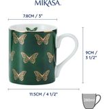 Mikasa Mkcanbflıes Fine China 280ML Düz Taraflı Kupa Kelebekler
