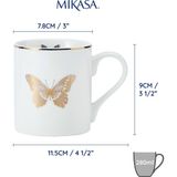 Mikasa Mkcanbfly China 280ML Düz Taraflı Kupa Kelebek