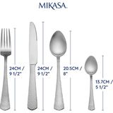 Mikasa MKCUTBROAD16PC Broadway Paslanmaz Çelik 16 Parça Çatal Kaşık Bıçak Takımı - Gümüş