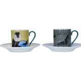 Mikasa Mksaesppk2 Sarah Arnett Porselen 2li 85ml Espresso Fincanları ve Tabakları - Antik Sarı - 2 Adet