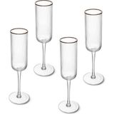 Mikasa MKSORFLU4PC Sorrento 4lü 200ML Şampanya Flut Kadeh - Şeffaf