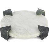 Mikasa Moor Ayaklı Beyaz Mermer Dekoratif Tepsi 26X6CM