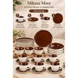Mikasa Moor Beyaz Karamel 24 Parça Ikram ve Sunum Seti - 6 Kişilik Kahvaltı ve Yemek Takımı