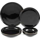 Mikasa Moor Black Modern Siyah 6 Kişilik 24 Parça Yemek Takımı