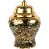 Mikasa Moor Borneo Gold Küp Kapaklı Seramik Vazo 28X38 cm - Standart