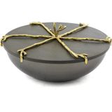 Mikasa Moor Branch 22x10 cm Kapaklı Gold Gri Kase