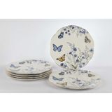 Mikasa Moor Butterfly Lovers 6lı Servis Tabağı 27CM - 1 lt - Beyaz - Mavi