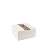 Mikasa Moor Ekose Deri Takı Kutusu 22x11 Cm - Beyaz