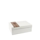 Mikasa Moor Ekose Deri Takı Kutusu 30x11 Cm - Beyaz