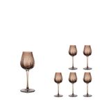 Mikasa Moor Elegance Goblet Cam 6'lı Beyaz Şarap Kadehi Seti - Kahverengi