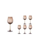 Mikasa Moor Elegance Goblet Cam 6'lı Kırmızı Şarap Kadehi Seti - Kahverengi