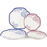 Mikasa Moor Eloria 4 Prç 2li Pasta 19CM ve Servis Tabağı 25CM Seti - 0,21 lt - Beyaz