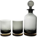 Mikasa Moor Füme Gold 3 Parça Viski Seti