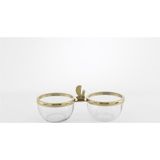 Mikasa Moor Gold Metalli 2 Bölmeli Cam Çerezlik 25X11x10cm