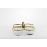 Mikasa Moor Gold Metalli 4 Bölmeli Cam Çerezlik 22X12CM - Yok
