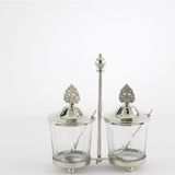 Mikasa Moor Gümüş Standlı Kapaklı 2Li Cam Baharatlık 17X7x19cm
