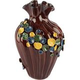 Mikasa Moor Kahve Çiçek Kabartma Porselen Vazo 22 x 34 cm - Standart