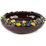 Mikasa Moor Kahve Çiçek Kabartmalı Porselen Dekoratif Kase 35 x 12 cm - Standart