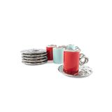 Mikasa Moor Lalin Renkli Silver 6lı Kahve Fincanı Seti 90cc