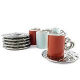 Mikasa Moor Lalin Silver 3 Renkli Asorti Silver 6Li Kahve Fincani Seti 90Cc P353.371289