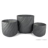 Mikasa Moor Mat Gri 3'Lü Saksı 34X34cm 44X44 Cm