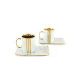 Mikasa Moor Pallido 2'li Kahve Fincanı Seti, Porselen, Beyaz, Gold Detaylı P328.341848