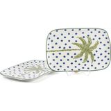 Mikasa Moor Palmiye Yeşil Mavi Dikdörtgen 2li Servis Tabağı 27X18CM
