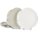 Mikasa Moor Papiliora 2 Asorti 6lı Servis Tabak 25CM - 0 - 3 lt - Beyaz