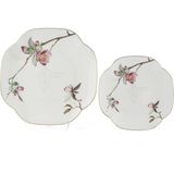 Mikasa Moor Peachy 4 Parça 2’Li Pasta 19 Cm Ve Servis Tabağı 25 Cm Seti - Beyaz