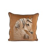 Mikasa Moor Pegasus At Nakışlı Kadife Yastık Kırlent 50 X 50 Cm