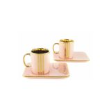 Mikasa Moor Pinky 2'li Kahve Fincanı Seti, Pembe, Gold Detaylı P328.341824