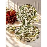 Mikasa Moor Porselen Servis Tabak 6'lı 27 Cm Willow - 10 ml - Yeşil - Beyaz