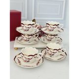 Mikasa Moor Porselen Türk Kahve Fincanı 6 Kişilik 12 Parça Romance - Altın - 90 ml