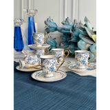 Mikasa Moor Porselen Türk Kahvesi Fincan Takımı Luna Blue 6 Kişilik 12 Parça - 1 Adet - 90 ml