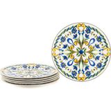 Mikasa Moor Provence Renkli Porselen 6'lı Pasta Tabağı Seti - Standart