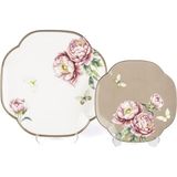 Mikasa Moor Redrose 4 Parça Set- 2li Pasta Tabağı 19CM ve 2li Servis Tabağı 25CM P367.117747 - 0 - 3 lt - Çok Renkli